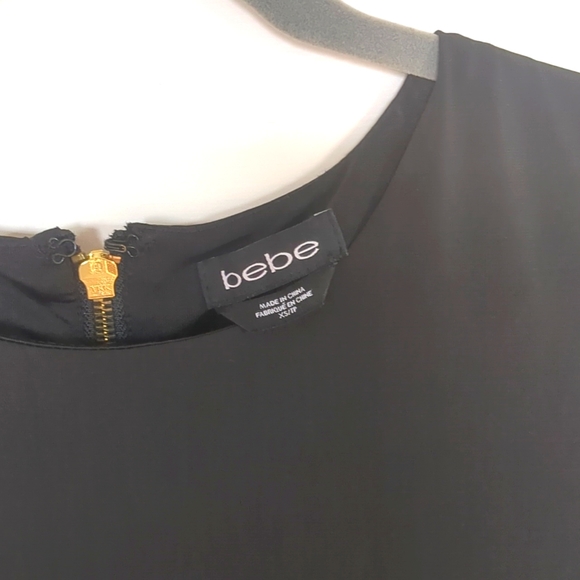 Sz XS Bebe Black Mini Dress - Picture 2 of 8